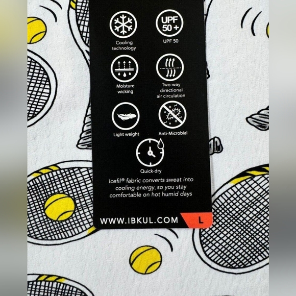 New IBKUL Printed Sleeveless Zip Polo Venus Tennis Racket White Size Large - Picture 2 of 6